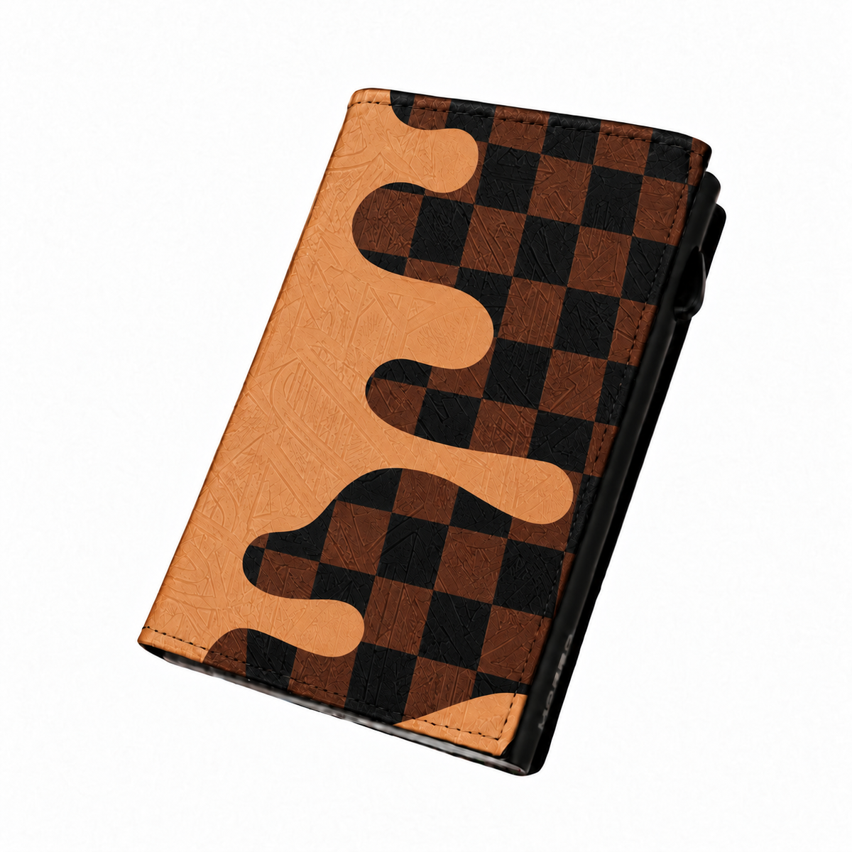 Moero Pro Zip – Caramel Drip – Underground Limited Edition – Portafoglio RFID in Vera Pelle Saffiano con Chiusura Magnetica e Portamonete Zip
