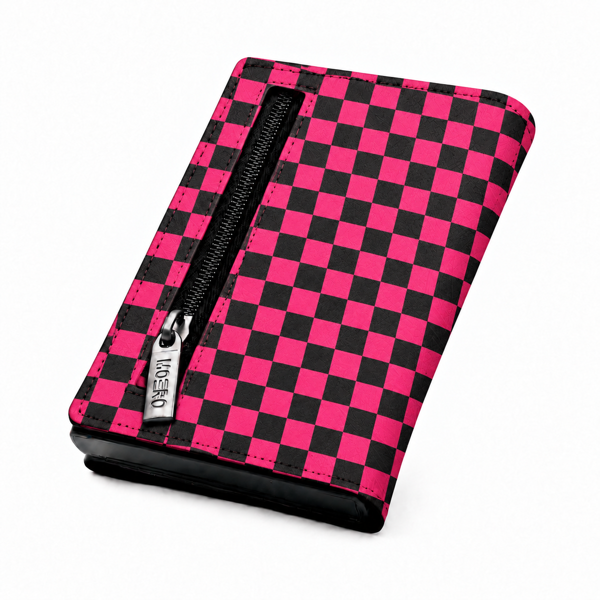 Moero Pro Zip – Pink Rebel – Underground Limited Edition – Portafoglio RFID in Vera Pelle Saffiano con Chiusura Magnetica e Portamonete Zip