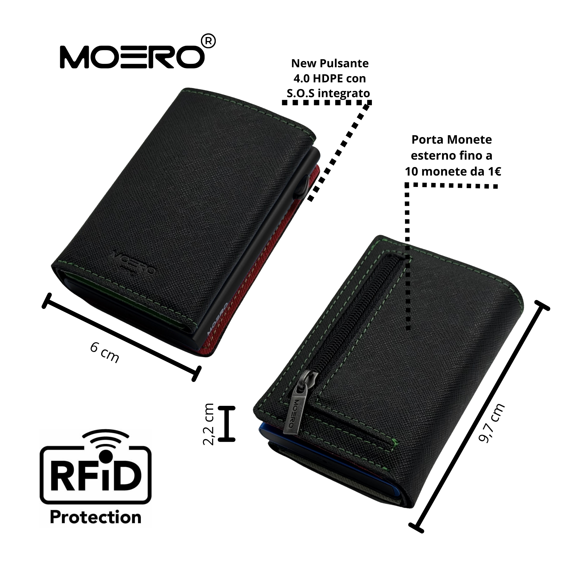 PRO PLUS Saffiano Black FLAG Italy