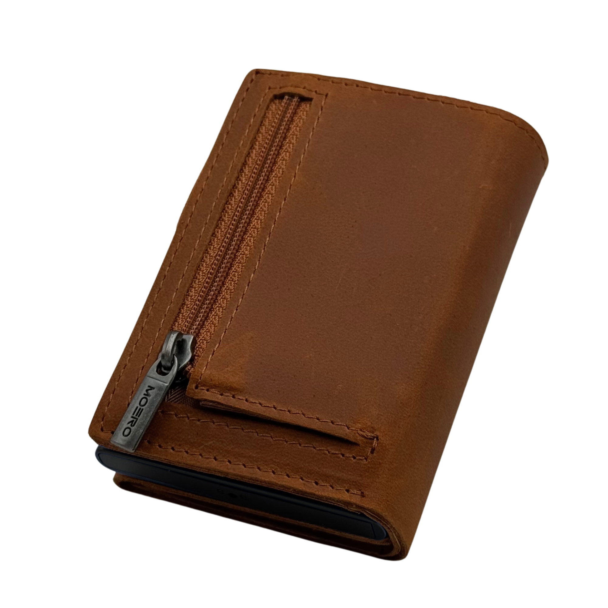 PRO PLUS Crazy Horse Cognac Zip