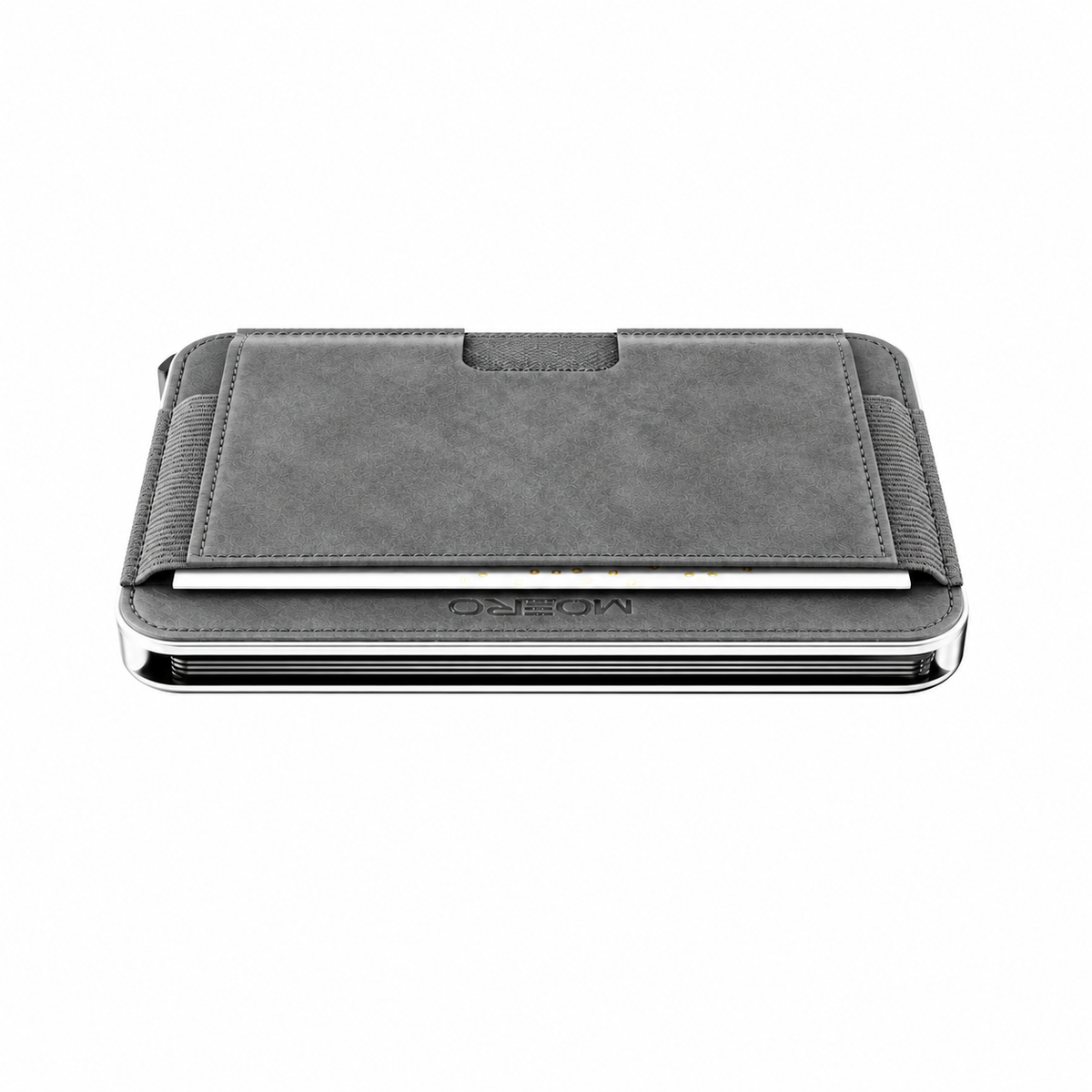 Moero M2 Pro SUPERIOR Grey MagSafe Wallet  – Portafoglio RFID in Alluminio e microfibra scamosciata
