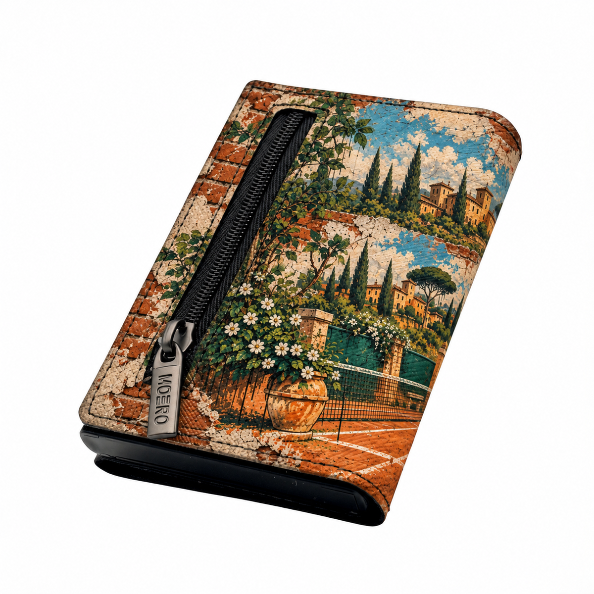 Moero Pro - Teddy Tennis - Sport Limited Edition – Portafoglio RFID in Vera Pelle Saffiano con Chiusura Magnetica e Portamonete Zip