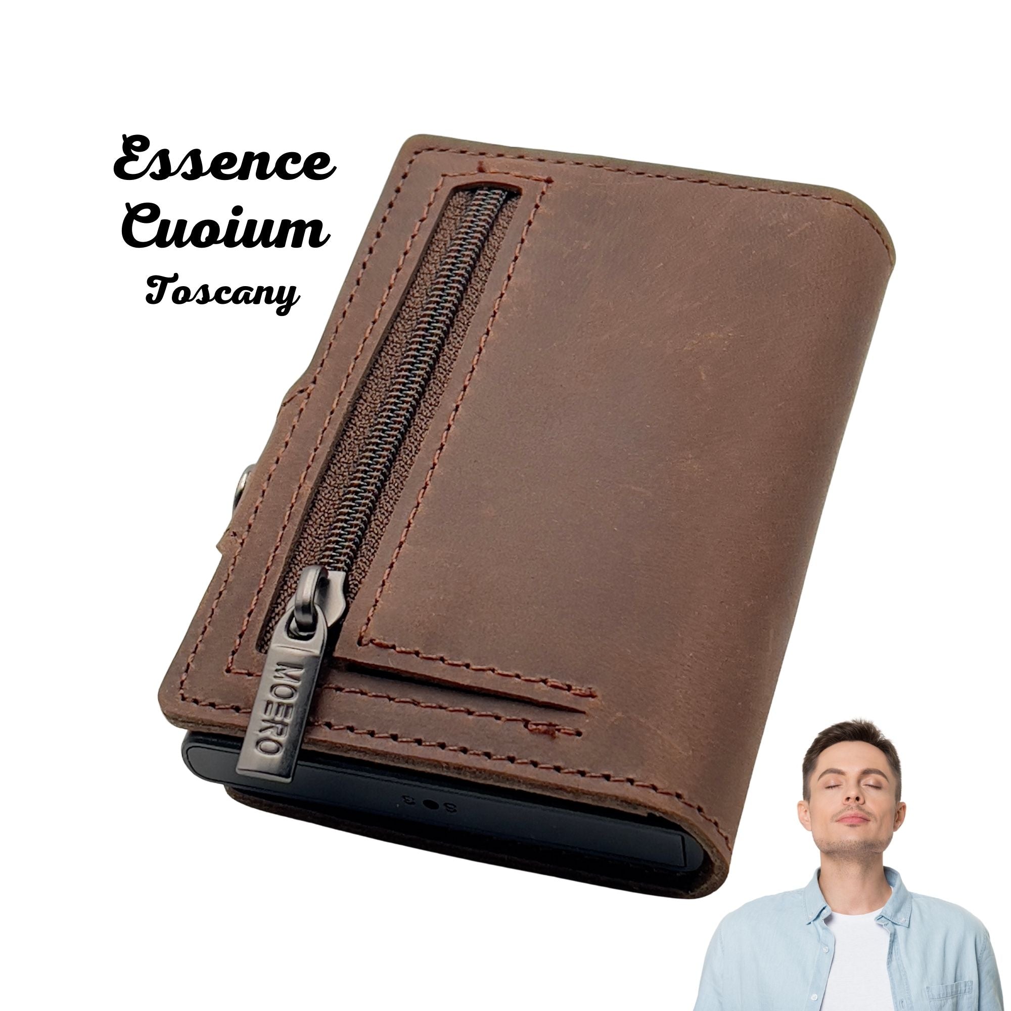 Essence Leather Brown ZIP 