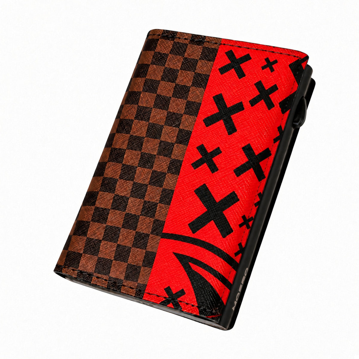Moero Pro Zip – Red X – Underground Limited Edition – Portafoglio RFID in Vera Pelle Saffiano con Chiusura Magnetica e Portamonete Zip