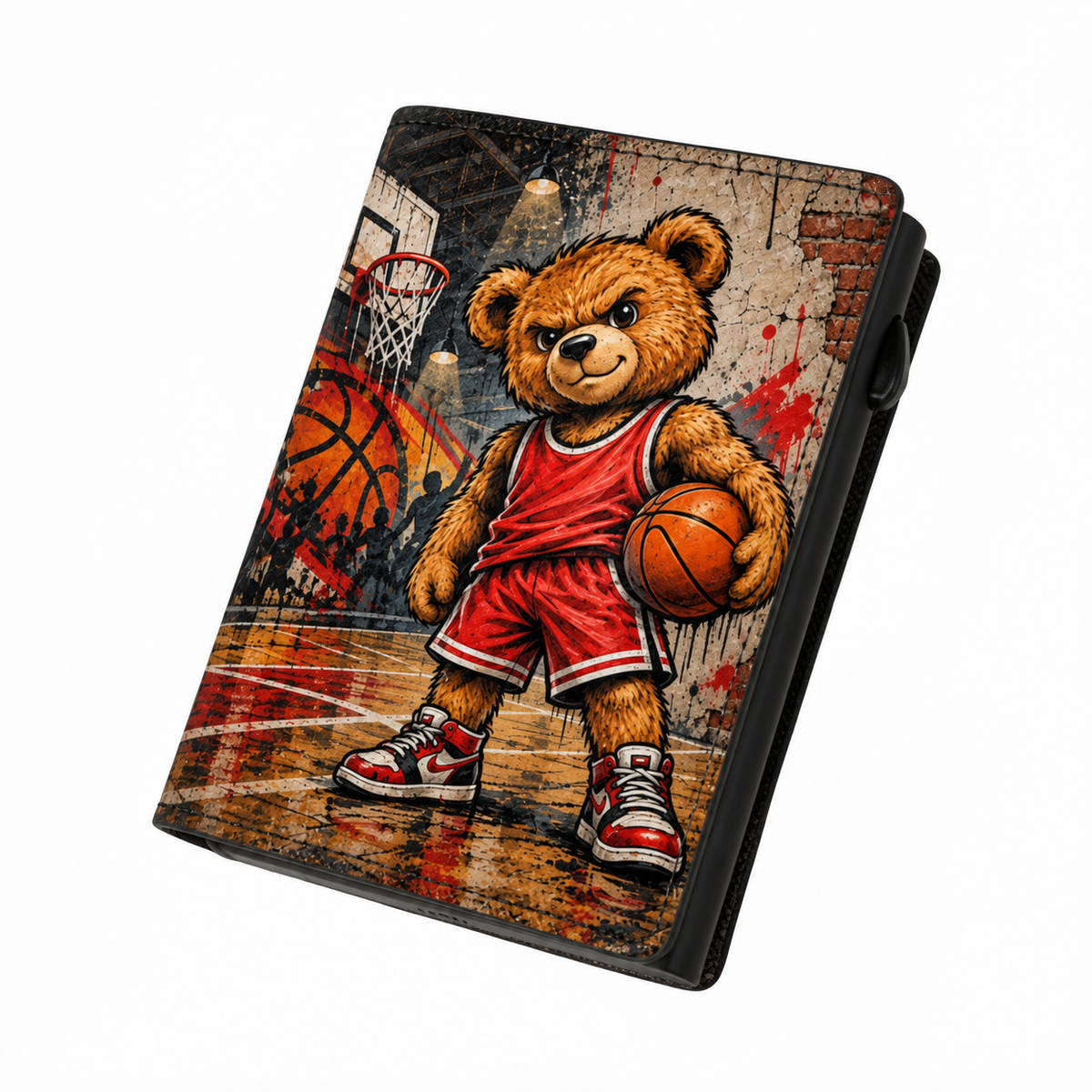 Moero Pro - Teddy Basket - Sport Limited Edition – Portafoglio RFID in Vera Pelle Saffiano con Chiusura Magnetica e Portamonete Zip