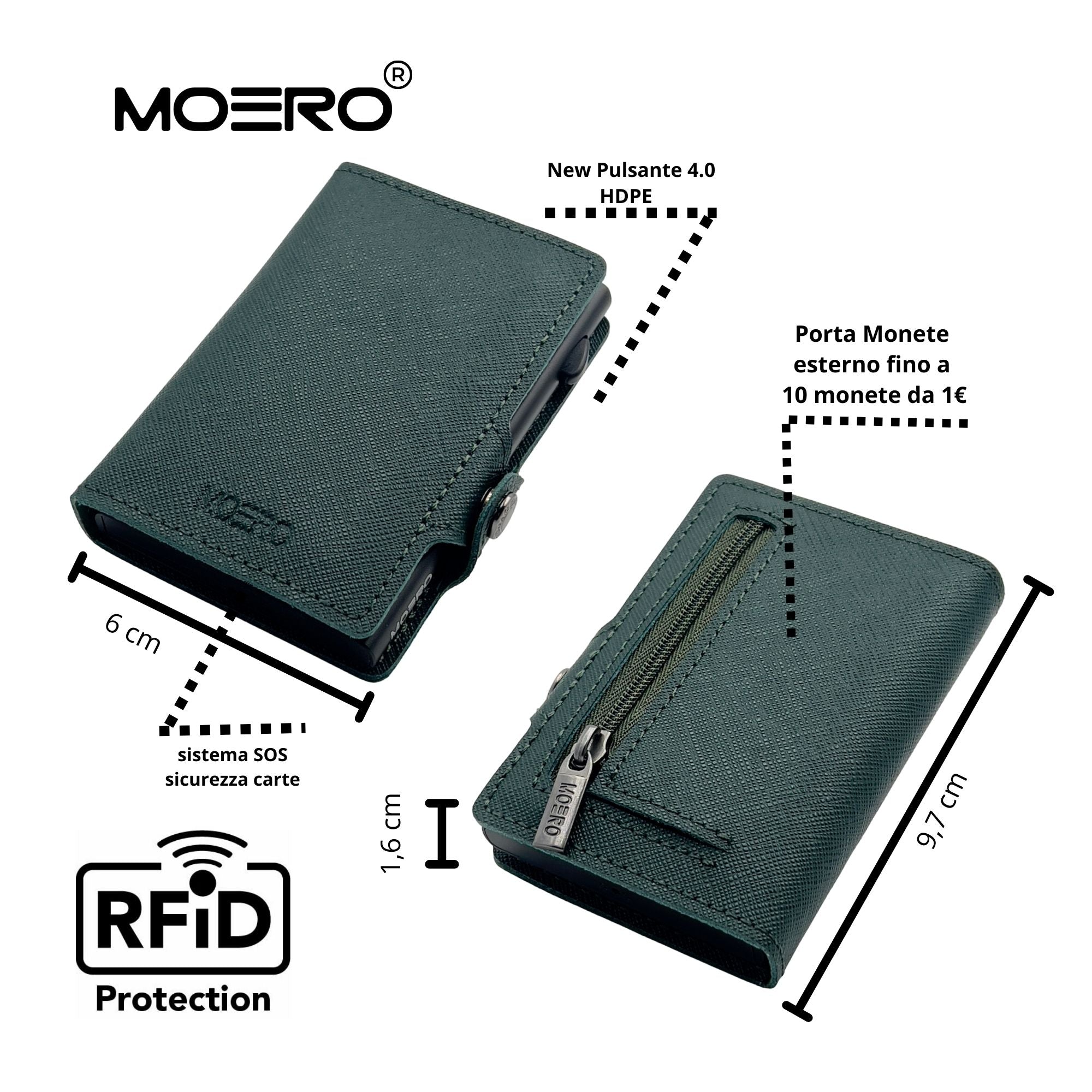 Saffiano Green ZIP