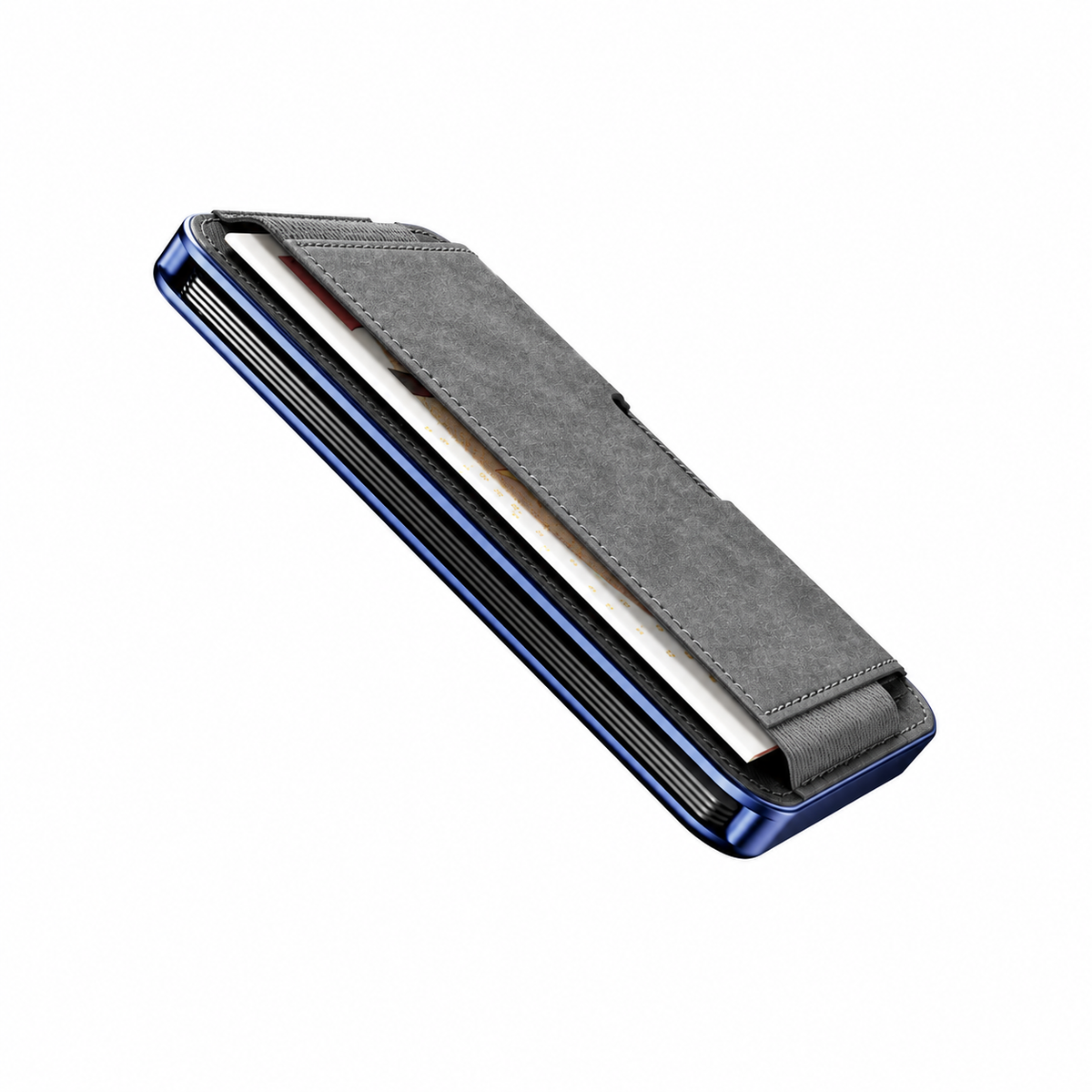 Moero M2 Pro SUPERIOR Grey MagSafe Wallet  – Portafoglio RFID in Alluminio e microfibra scamosciata