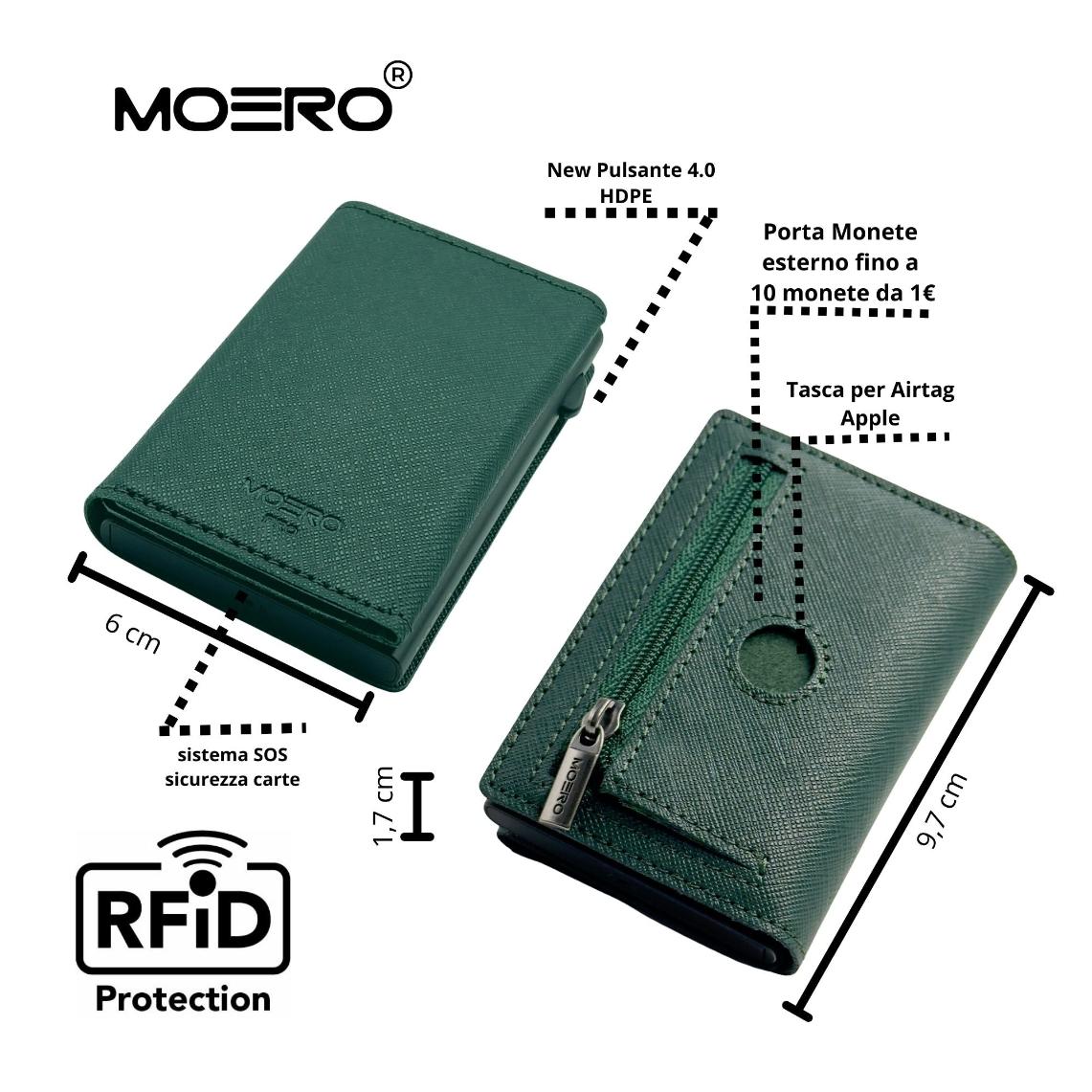 Airtag PRO Saffiano Green Zip 