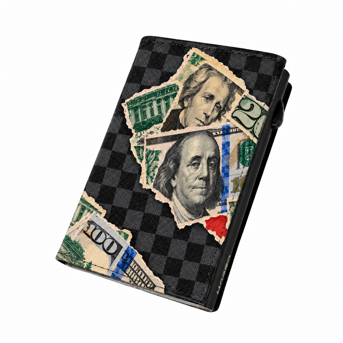 Moero Pro Zip – Dollar District – Underground Limited Edition – Portafoglio RFID in Vera Pelle Saffiano con Chiusura Magnetica e Portamonete Zip