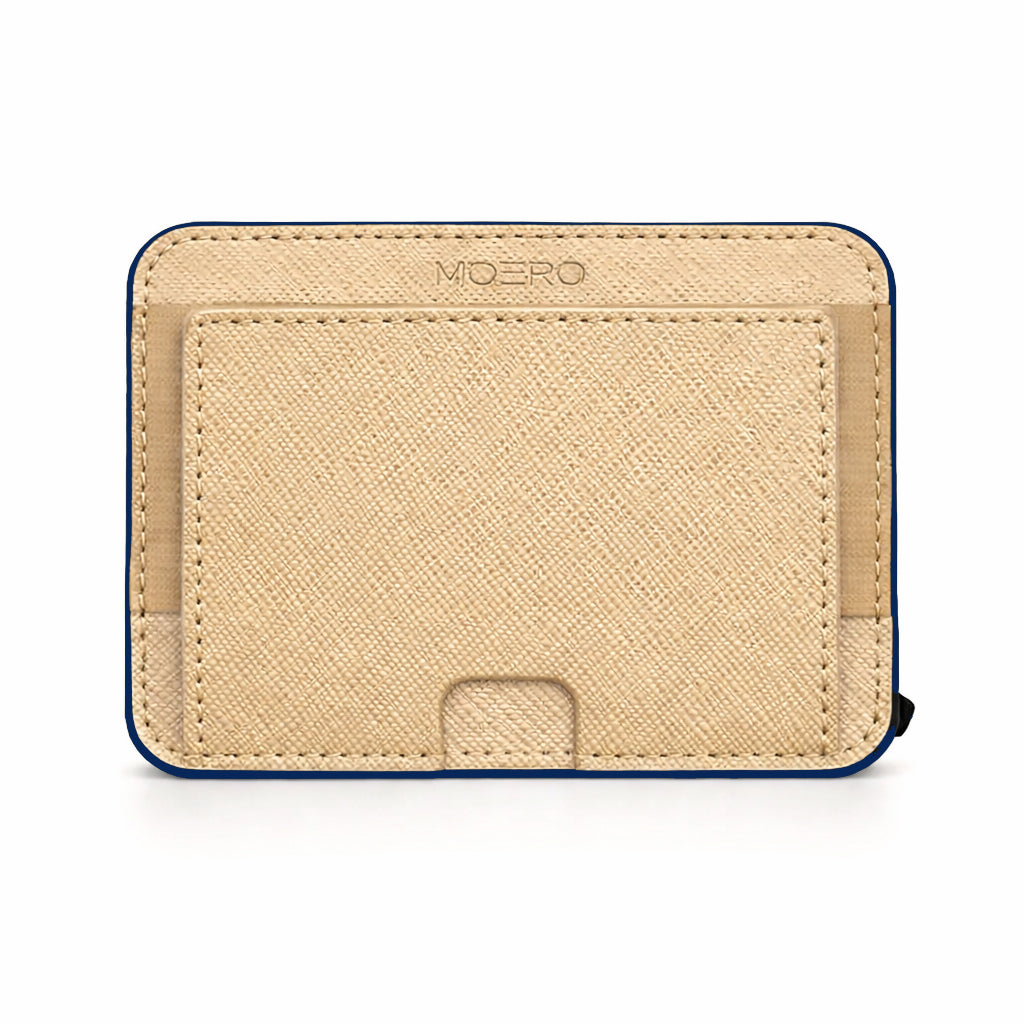 Moero M2 Pro Saffiano Gold MagSafe Wallet  – Portafoglio RFID in Alluminio e Vera Pelle Antigraffio