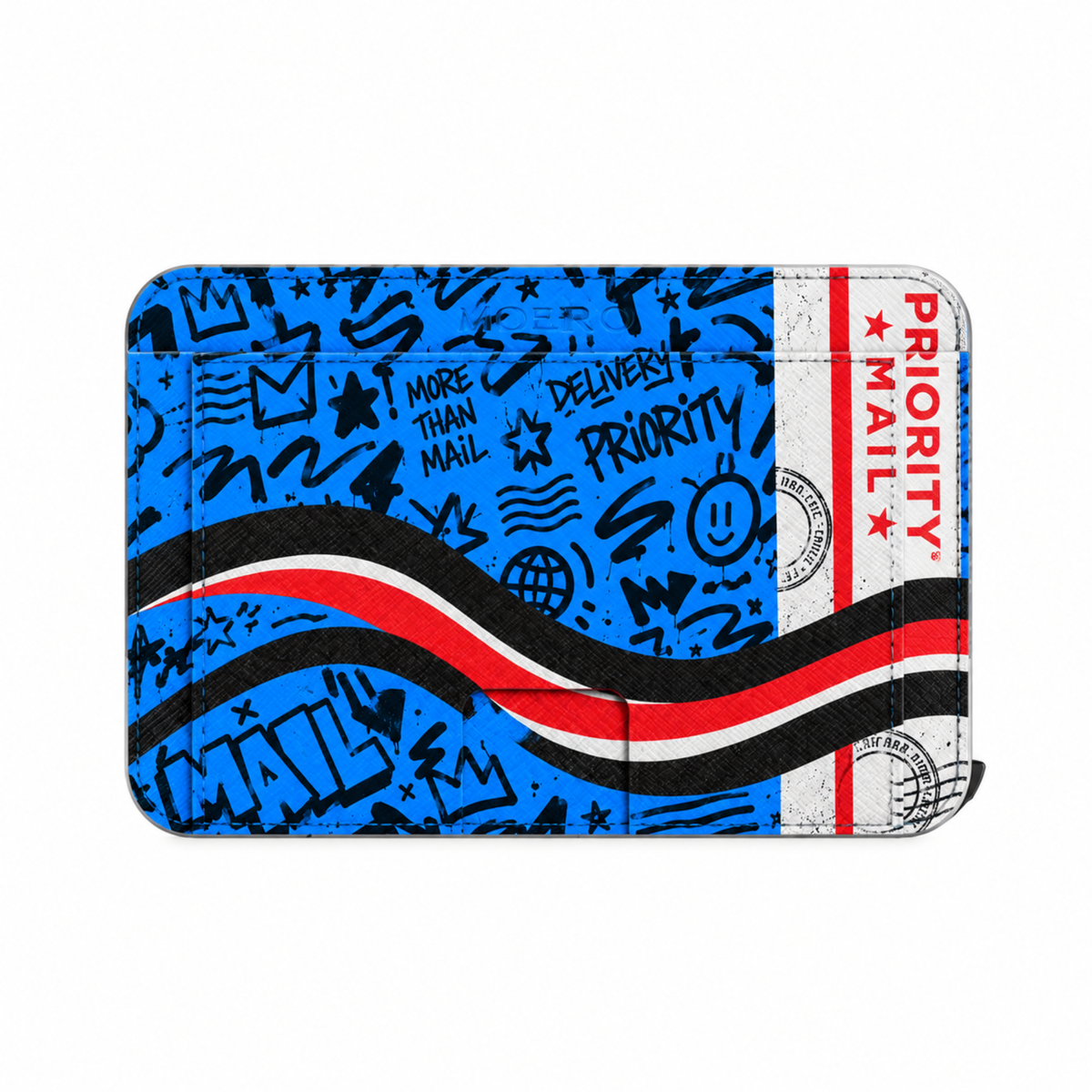 Moero M2 Pro - Priority Blue - Underground art Limited Edition - MagSafe Wallet  – Portafoglio RFID in Alluminio e Vera Pelle Saffiano Antigraffio