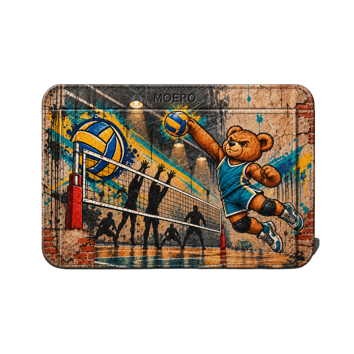 Moero M2 Pro - Teddy Volley - Sport Limited Edition - MagSafe Wallet  – Portafoglio RFID in Alluminio e Vera Pelle Saffiano Antigraffio