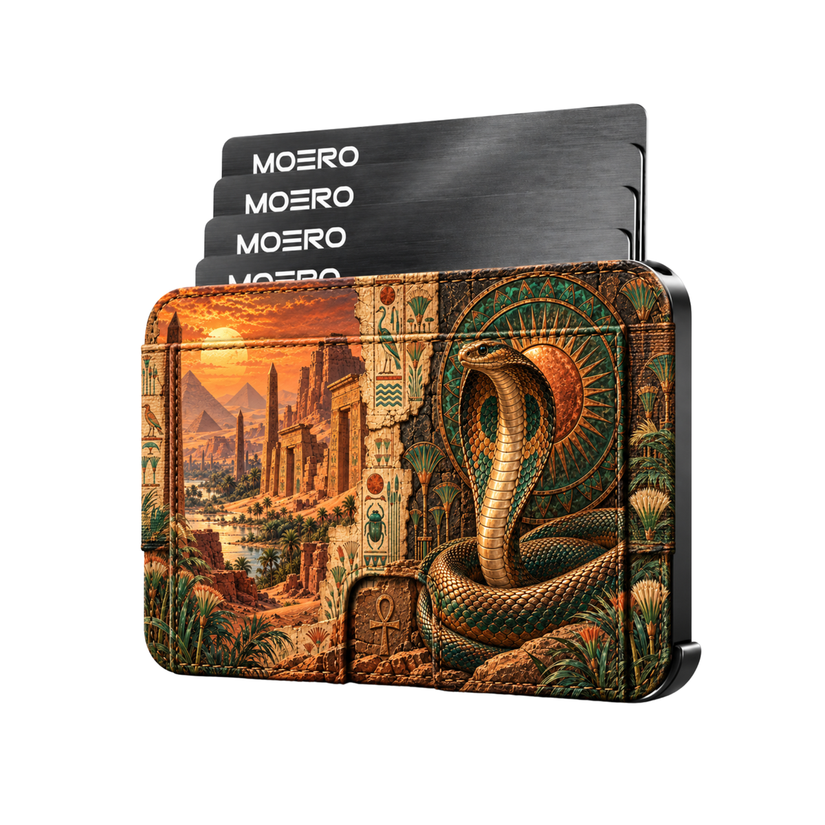 Moero M2 Pro - Cobra - Limited Edition - MagSafe Wallet  – Portafoglio RFID in Alluminio e Vera Pelle Saffiano Antigraffio