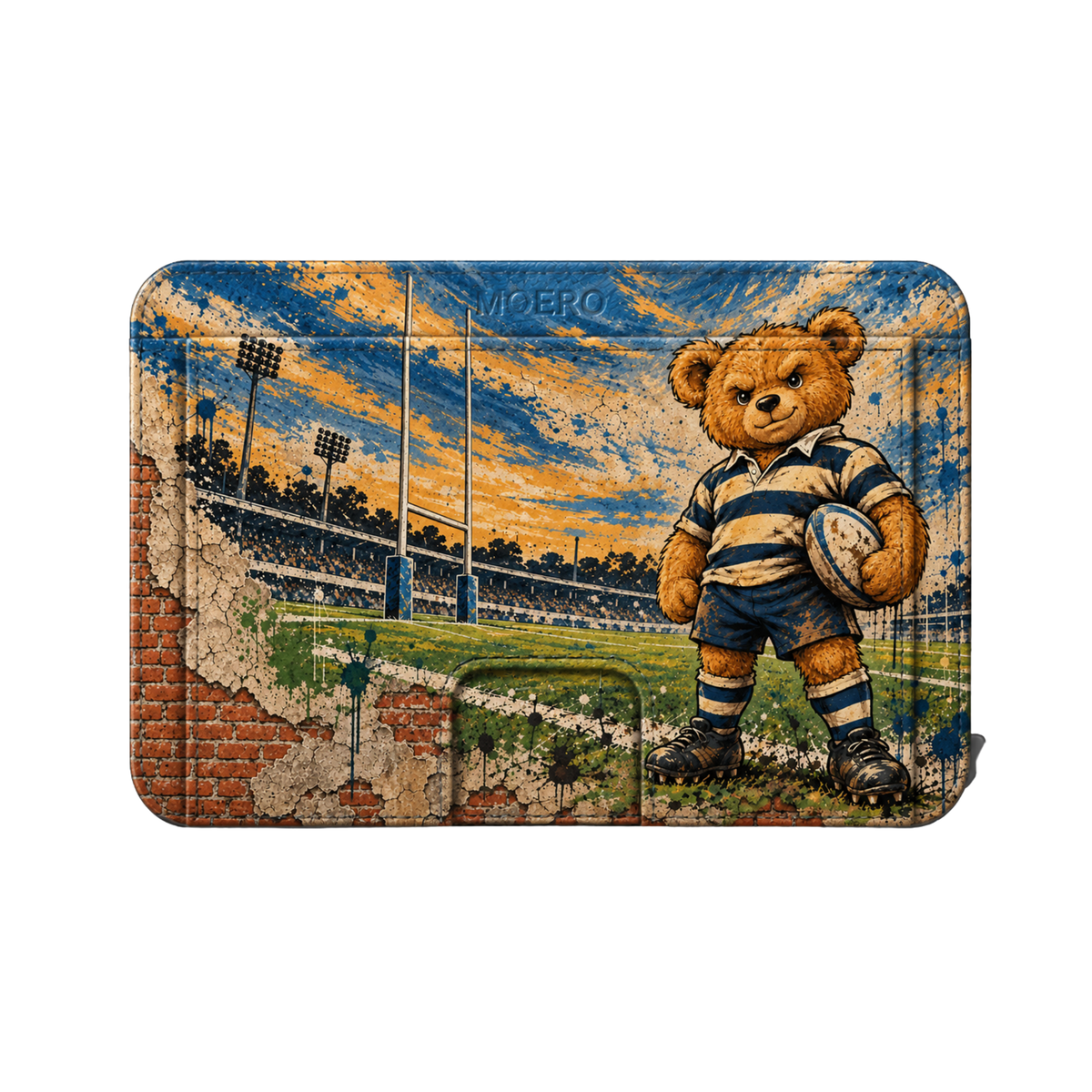Moero M2 Pro - Teddy Rugby - Sport Limited Edition - MagSafe Wallet  – Portafoglio RFID in Alluminio e Vera Pelle Saffiano Antigraffio