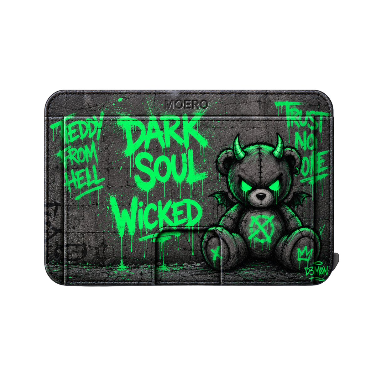 Moero M2 Pro - Taddy Dark Soul - Limited Edition - MagSafe Wallet  – Portafoglio RFID in Alluminio e Vera Pelle Saffiano Antigraffio