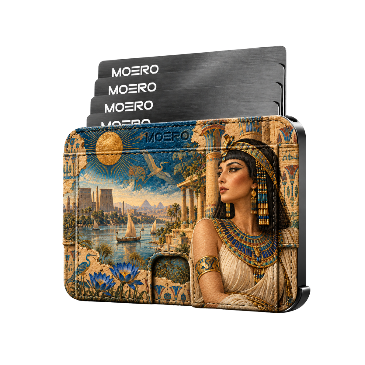Moero M2 Pro - Cleopatra - Limited Edition - MagSafe Wallet  – Portafoglio RFID in Alluminio e Vera Pelle Saffiano Antigraffio