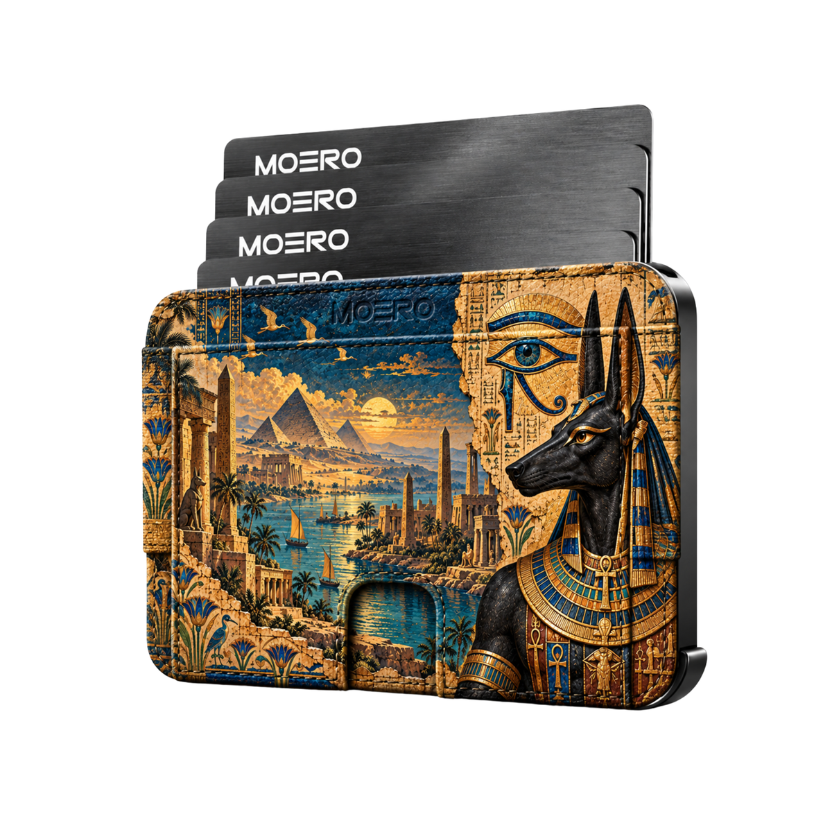 Moero M2 Pro - Anubi - Limited Edition - MagSafe Wallet  – Portafoglio RFID in Alluminio e Vera Pelle Saffiano Antigraffio