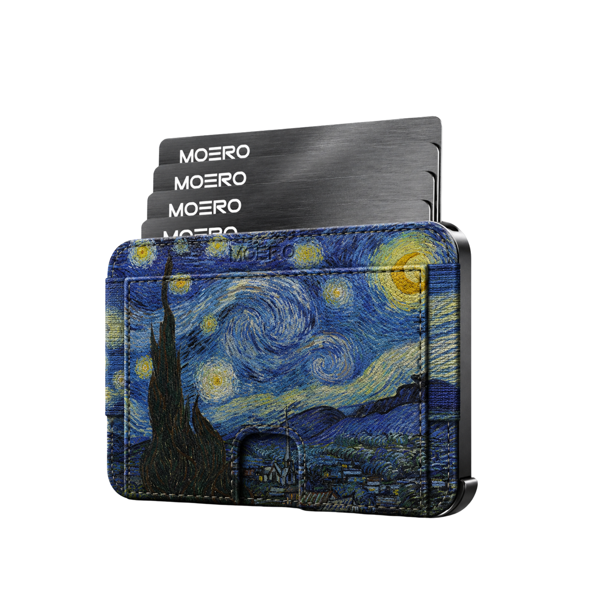 Moero M2 Pro - Notte stellata Limited Edition - MagSafe Wallet  – Portafoglio RFID in Alluminio e Vera Pelle Saffiano Antigraffio