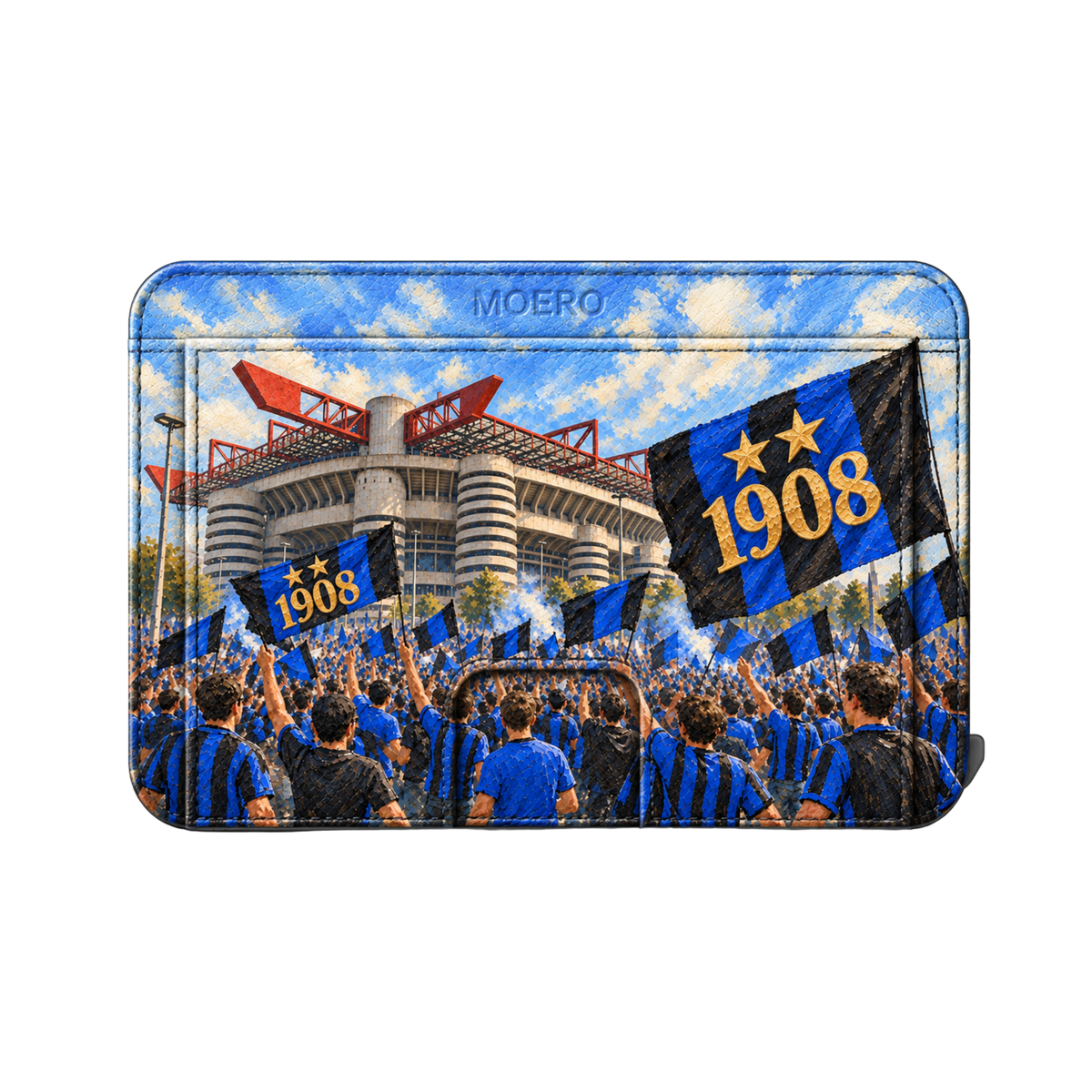Moero M2 Pro - Inter - Passione Calcio Limited Edition - MagSafe Wallet  – Portafoglio RFID in Alluminio e Vera Pelle Saffiano Antigraffio
