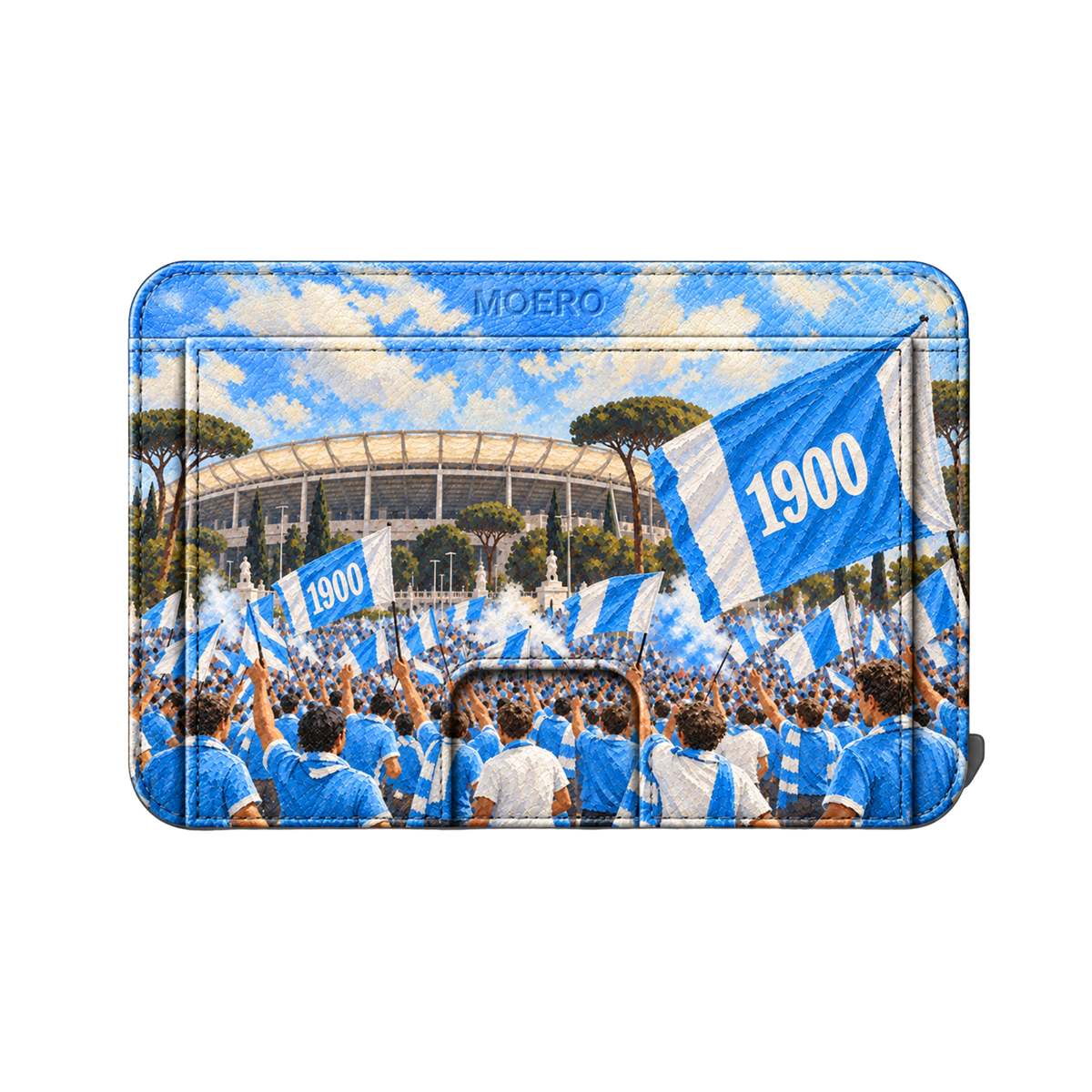 Moero M2 Pro - Lazio - Passione Calcio Limited Edition - MagSafe Wallet  – Portafoglio RFID in Alluminio e Vera Pelle Saffiano Antigraffio