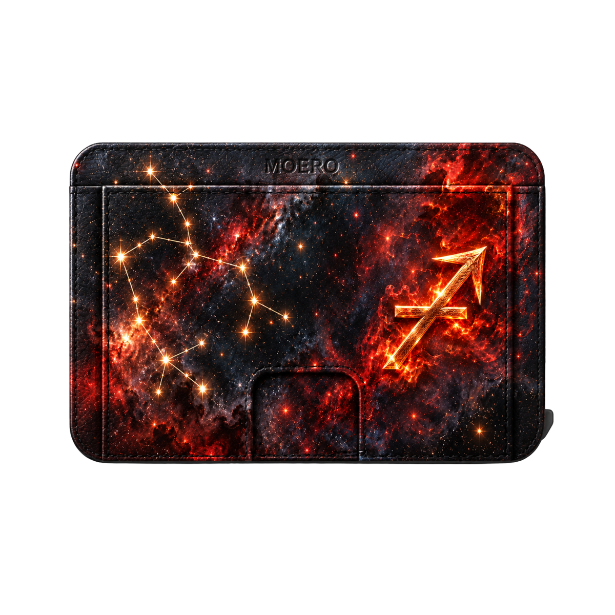 Moero M2 Pro - Sagittario - Limited Edition - MagSafe Wallet  – Portafoglio RFID in Alluminio e Vera Pelle Saffiano Antigraffio
