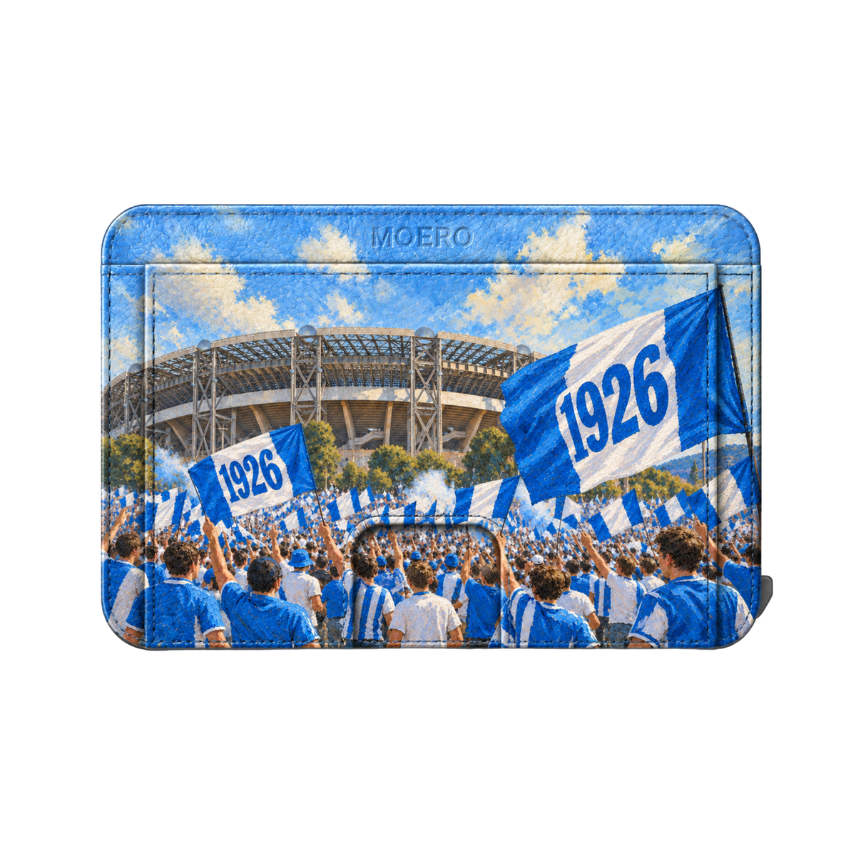 Moero M2 Pro - Napoli - Passione Calcio Limited Edition - MagSafe Wallet  – Portafoglio RFID in Alluminio e Vera Pelle Saffiano Antigraffio