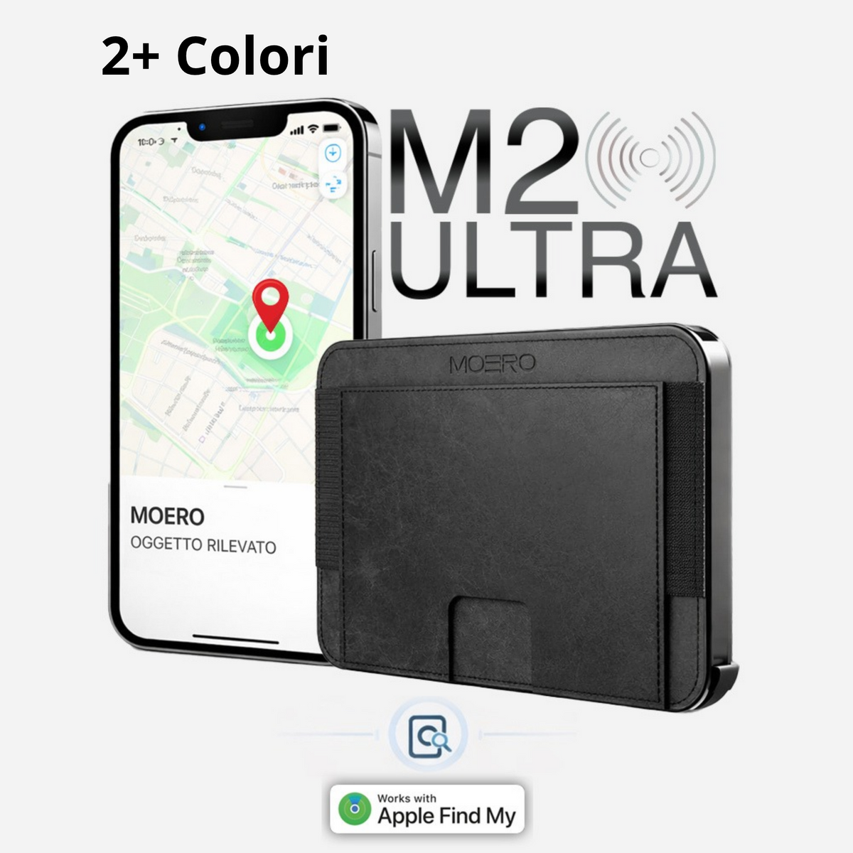 Moero M2 ULTRA Vintage MagSafe Wallet con Apple Find My Integrato – Portafoglio RFID in Alluminio e Pelle Vegana