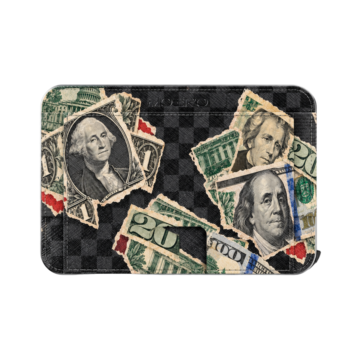 Moero M2 Pro - Dollar District - Underground art Limited Edition - MagSafe Wallet  – Portafoglio RFID in Alluminio e Vera Pelle Saffiano Antigraffio