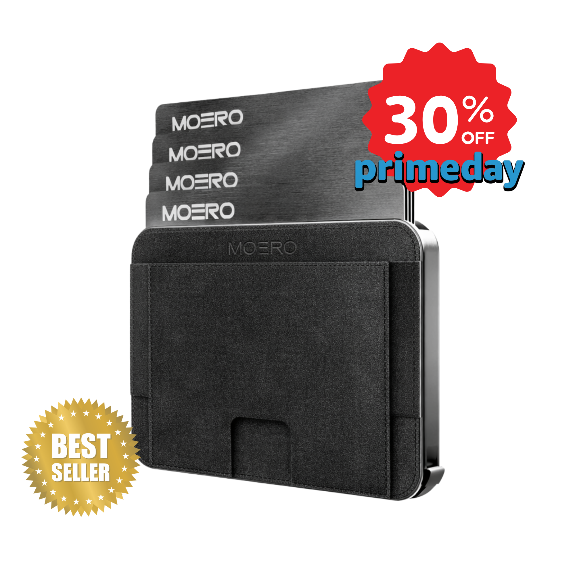Moero M2 Pro Alcantara Black MagSafe Wallet  – Portafoglio RFID in Alluminio e Alcantara