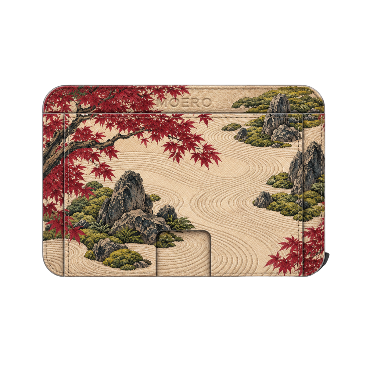Moero M2 Pro - Giardino Zen - Japanese art Limited Edition - MagSafe Wallet  – Portafoglio RFID in Alluminio e Vera Pelle Saffiano Antigraffio