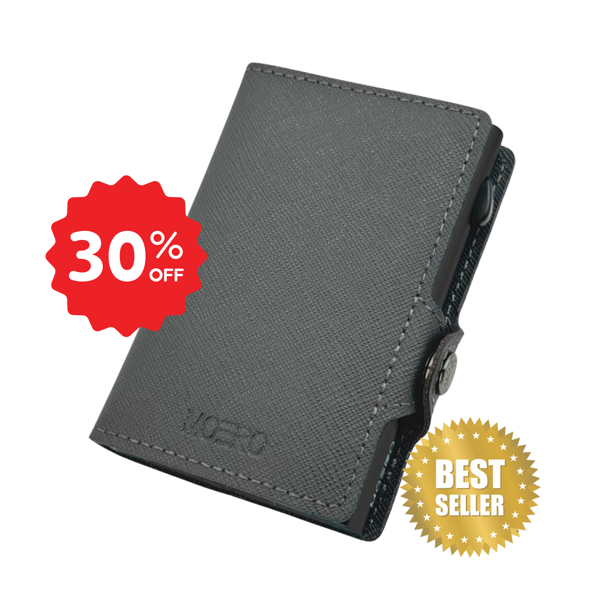 Saffiano Grauer Reißverschluss