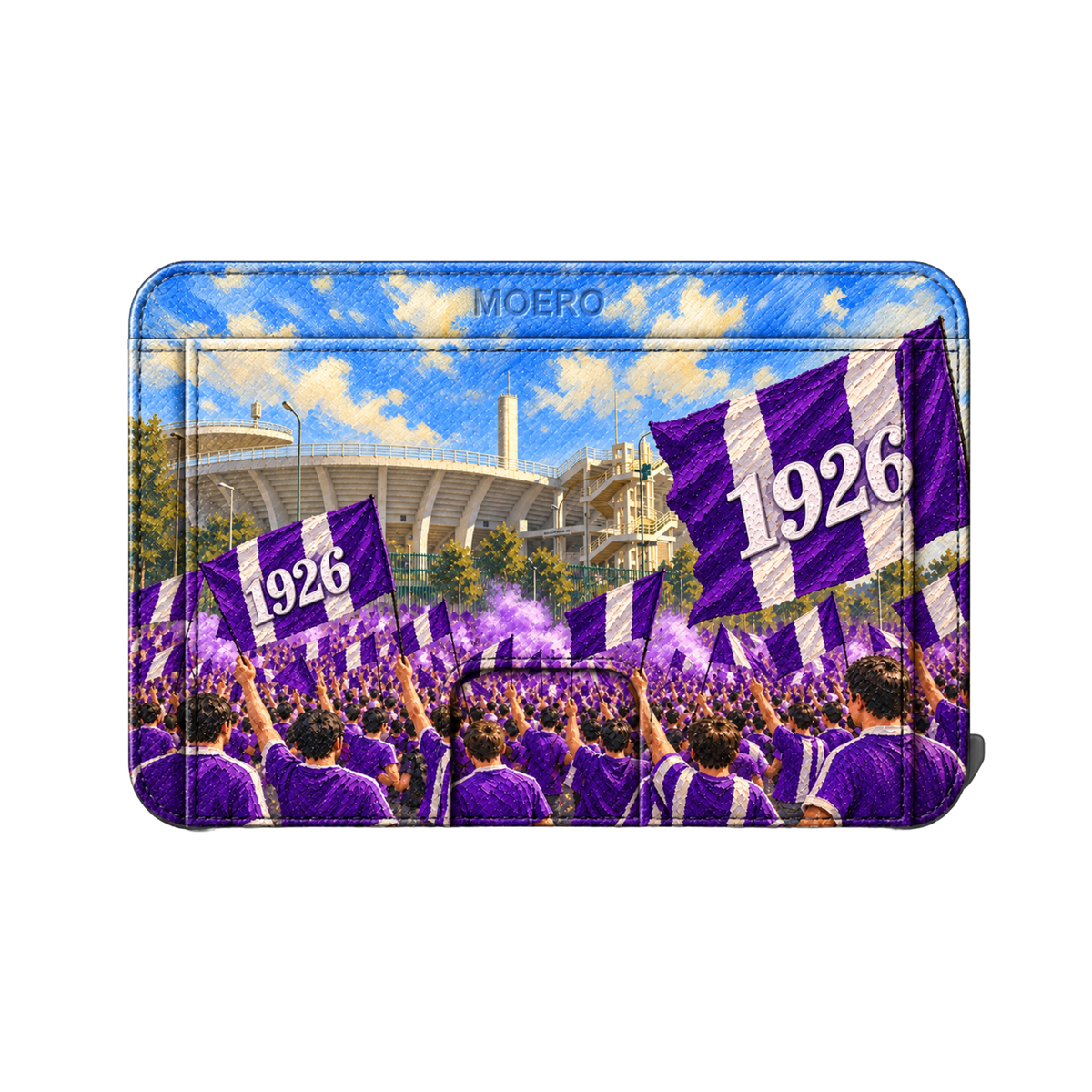 Moero M2 Pro - Fiorentina - Passione Calcio Limited Edition - MagSafe Wallet  – Portafoglio RFID in Alluminio e Vera Pelle Saffiano Antigraffio