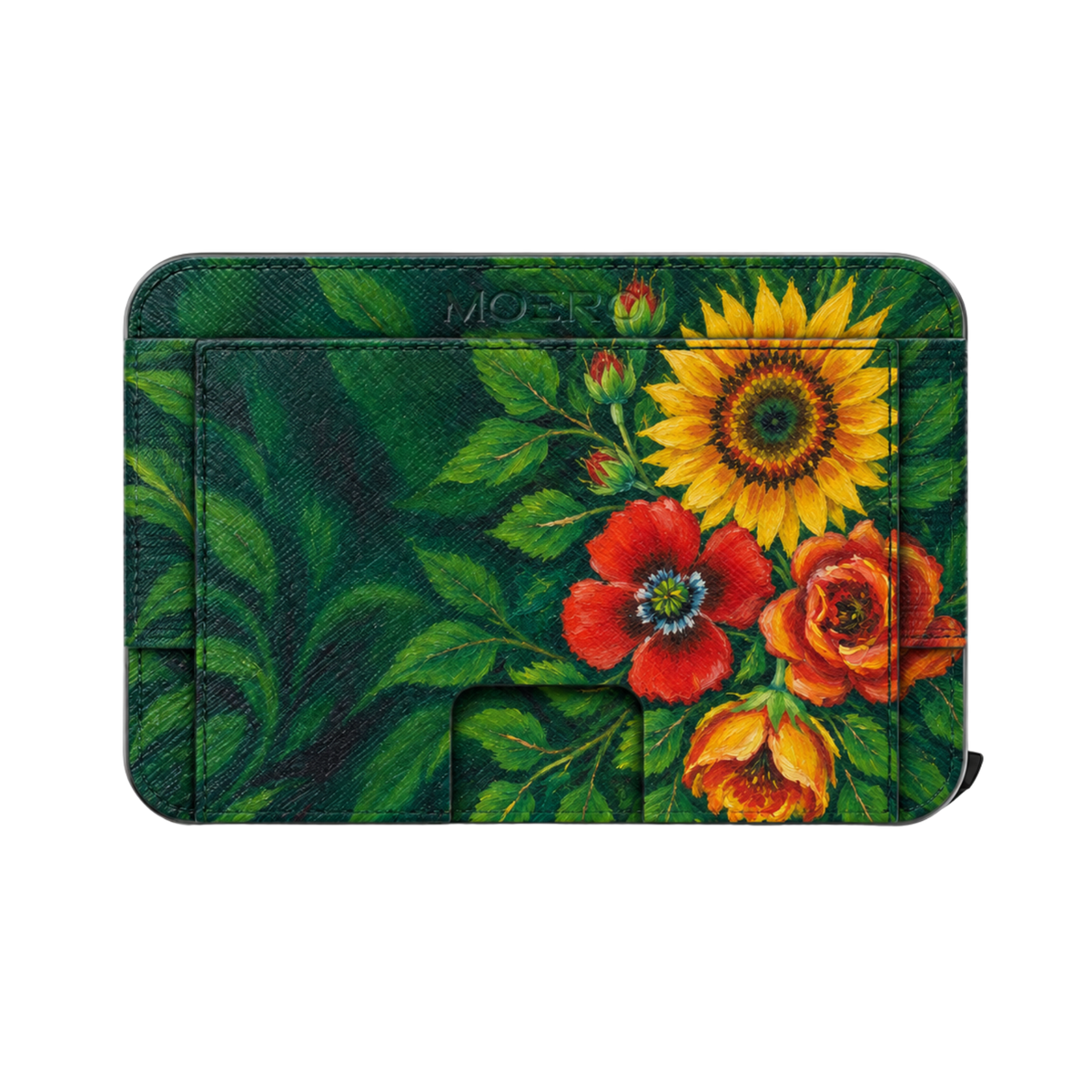 Moero M2 Pro - Bouquet del sole - Floral Limited Edition - MagSafe Wallet  – Portafoglio RFID in Alluminio e Vera Pelle Saffiano Antigraffio