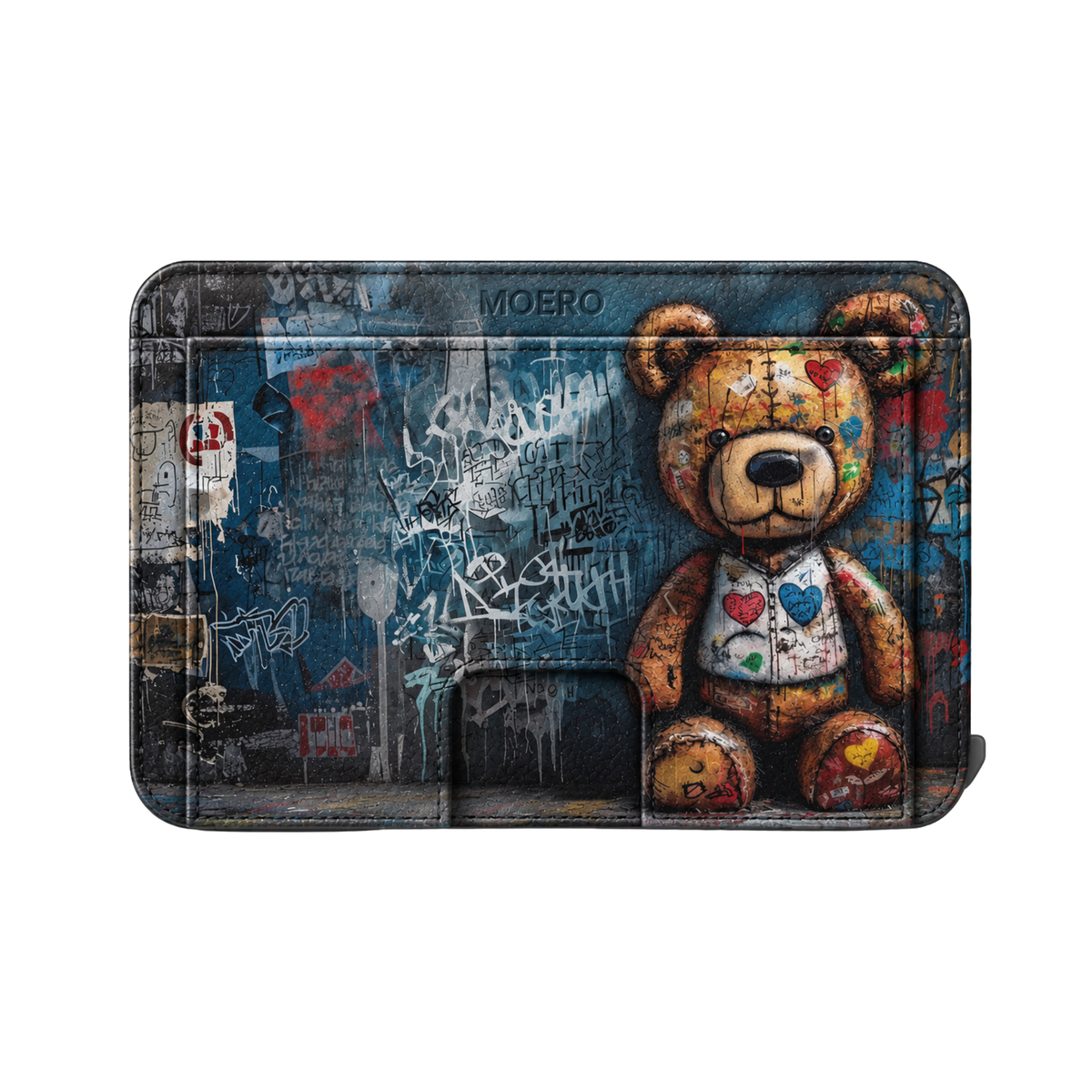 Moero M2 Pro - Teddy Heart - Limited Edition - MagSafe Wallet  – Portafoglio RFID in Alluminio e Vera Pelle Saffiano Antigraffio