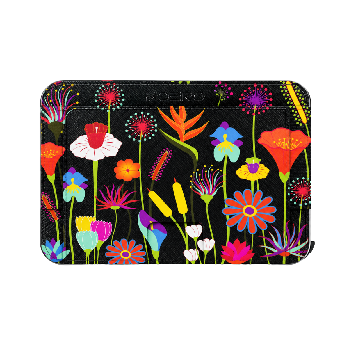 Moero M2 Pro - Giardino Neon - Floral Limited Edition - MagSafe Wallet  – Portafoglio RFID in Alluminio e Vera Pelle Saffiano Antigraffio