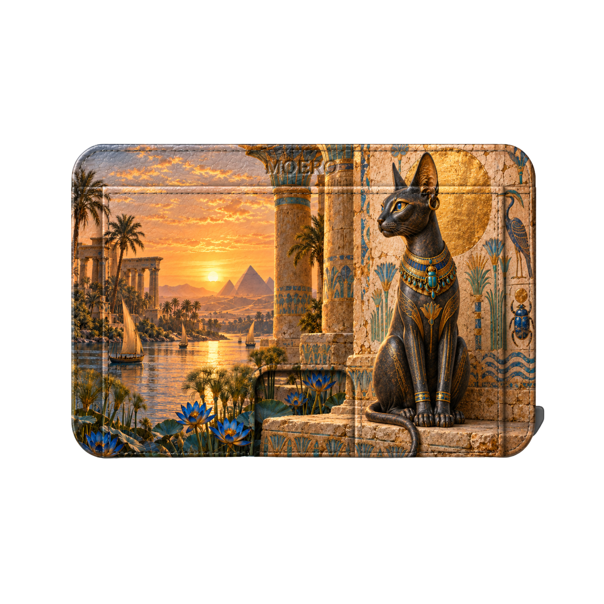 Moero M2 Pro - Gatto - Limited Edition - MagSafe Wallet  – Portafoglio RFID in Alluminio e Vera Pelle Saffiano Antigraffio