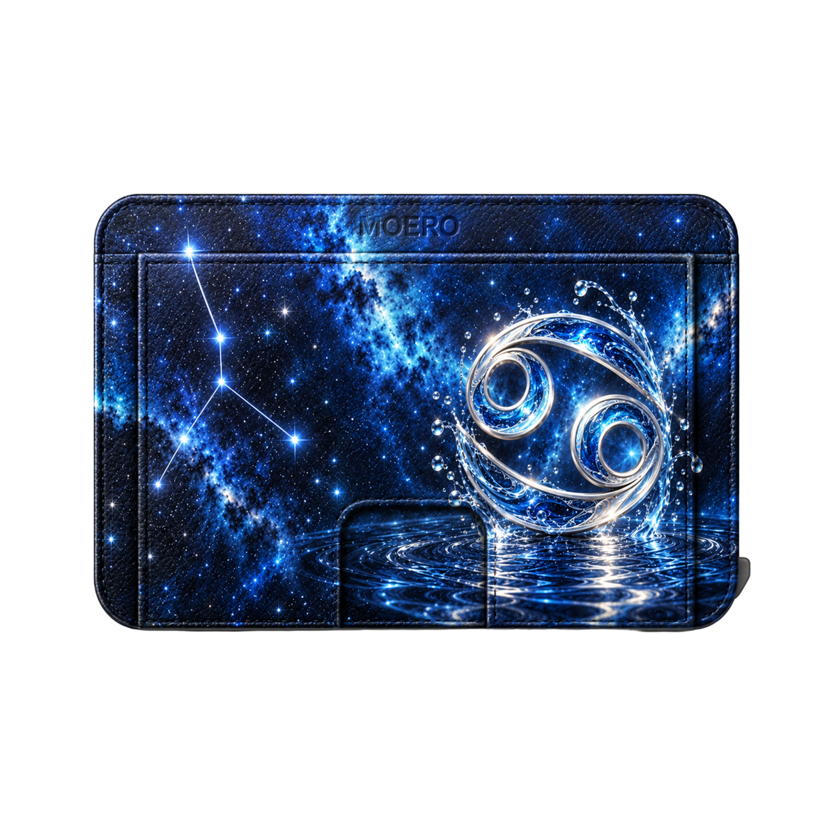 Moero M2 Pro - Cancro - Limited Edition - MagSafe Wallet  – Portafoglio RFID in Alluminio e Vera Pelle Saffiano Antigraffio