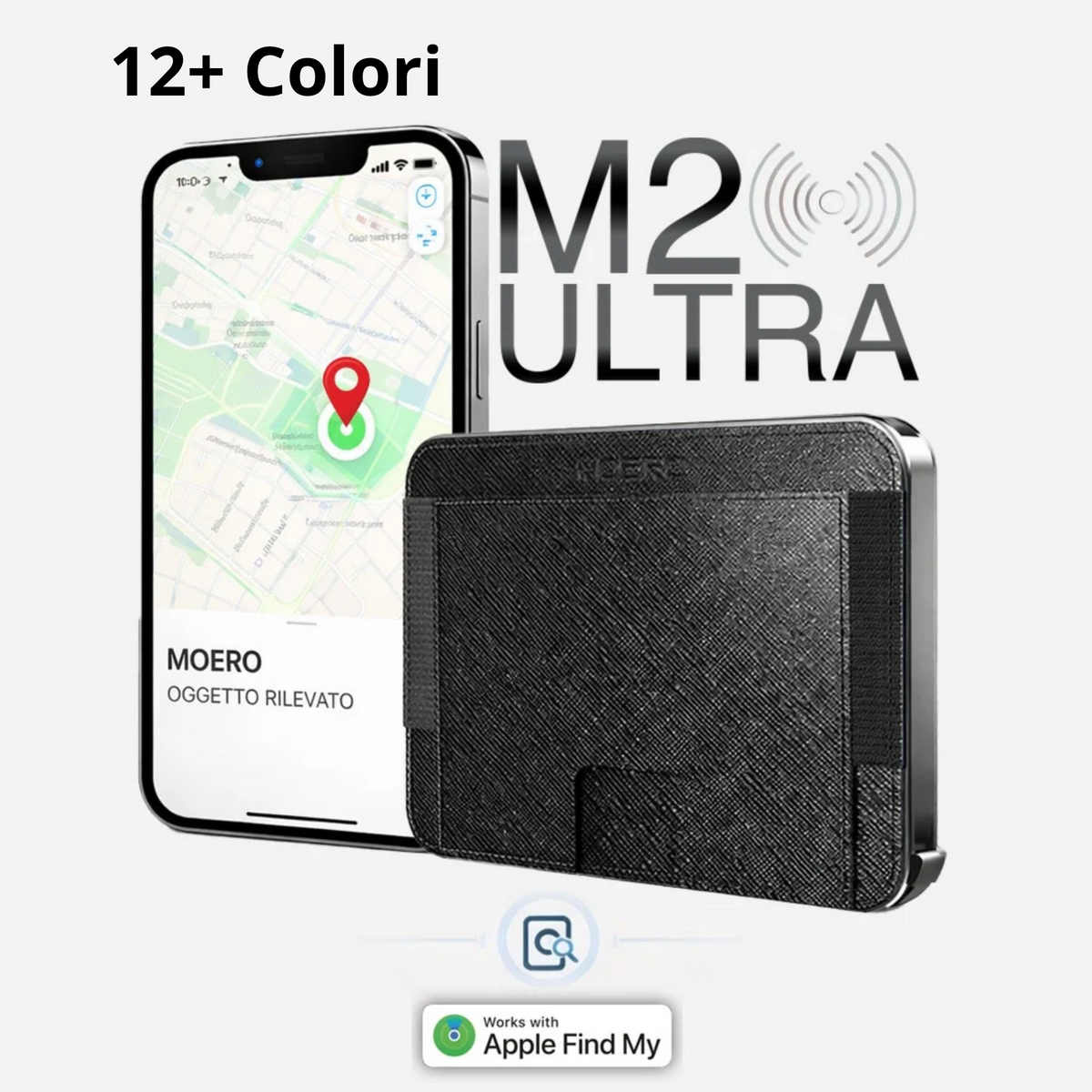 Moero M2 ULTRA 18Pro Edition MagSafe Wallet con Apple Find My Integrato – Portafoglio RFID in Alluminio e Vera Pelle