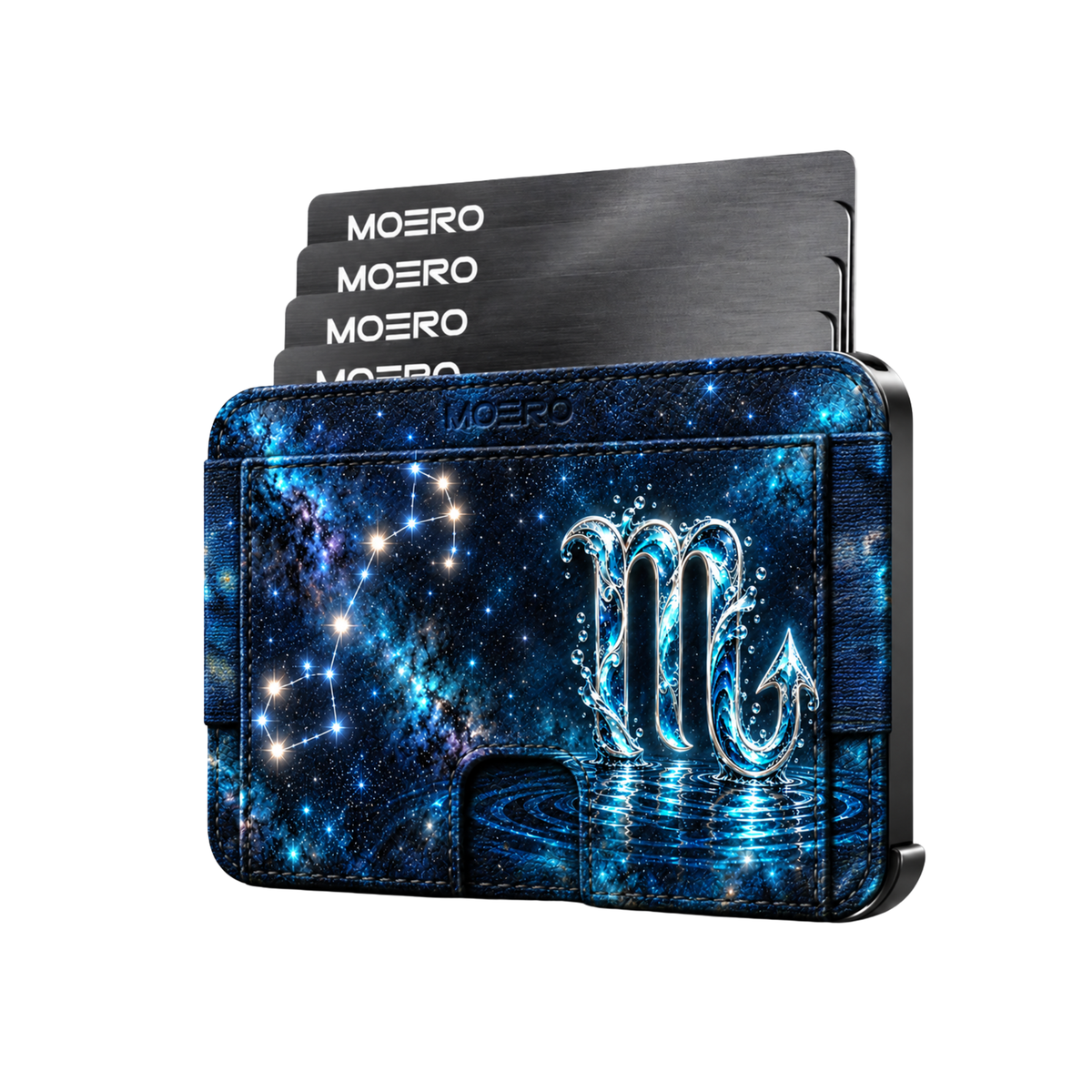 Moero M2 Pro - Scorpione - Limited Edition - MagSafe Wallet  – Portafoglio RFID in Alluminio e Vera Pelle Saffiano Antigraffio