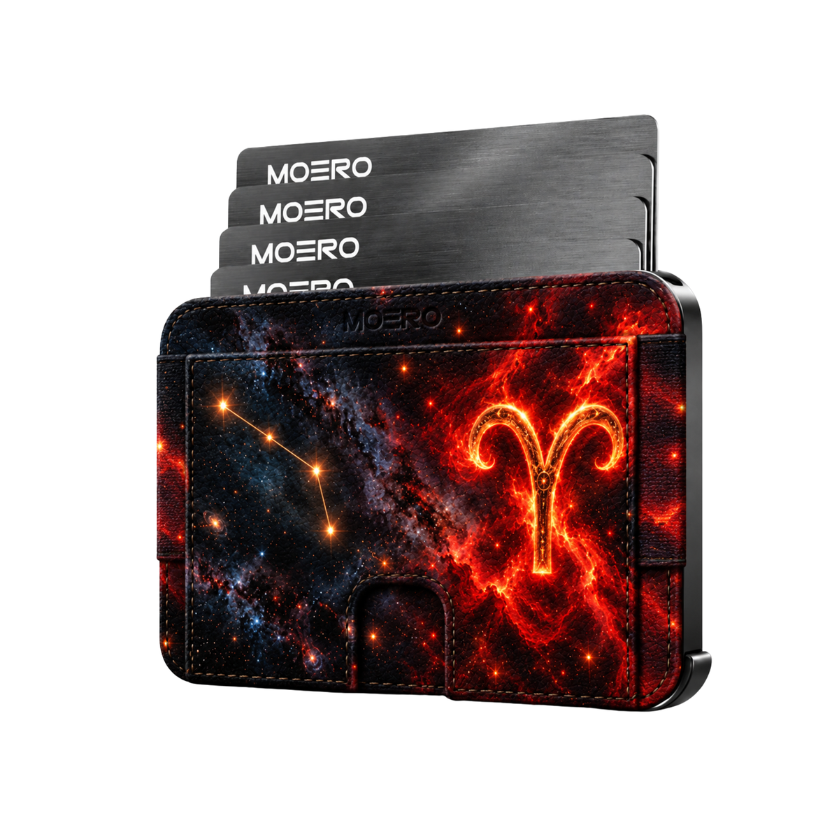Moero M2 Pro - Ariete - Limited Edition - MagSafe Wallet  – Portafoglio RFID in Alluminio e Vera Pelle Saffiano Antigraffio
