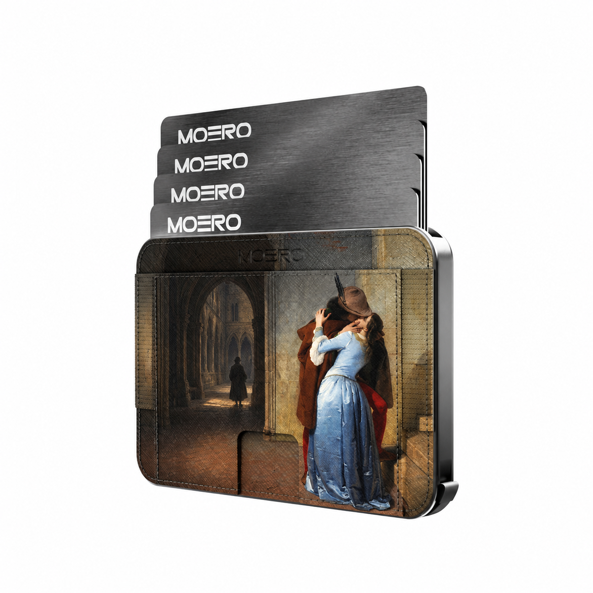 Moero M2 Pro - Bacio Limited Edition - MagSafe Wallet  – Portafoglio RFID in Alluminio e Vera Pelle Saffiano Antigraffio