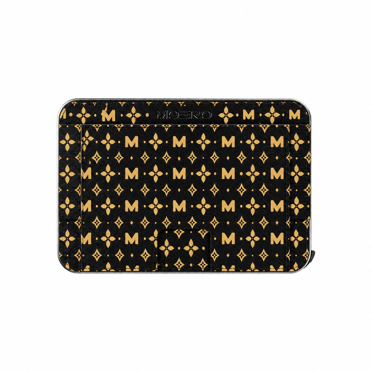 Moero M2 Pro - Monogram Black - Limited Edition - MagSafe Wallet  – Portafoglio RFID in Alluminio e Vera Pelle Saffiano Antigraffio