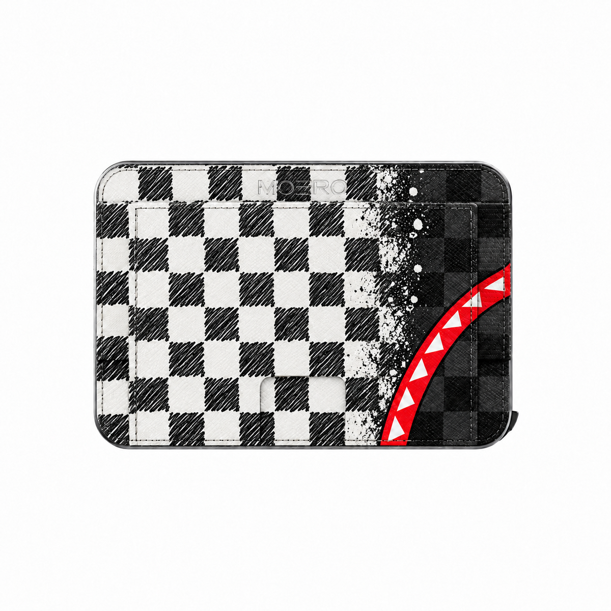 Moero M2 Pro - Check Bite Sketch - Underground art Limited Edition - MagSafe Wallet  – Portafoglio RFID in Alluminio e Vera Pelle Saffiano Antigraffio