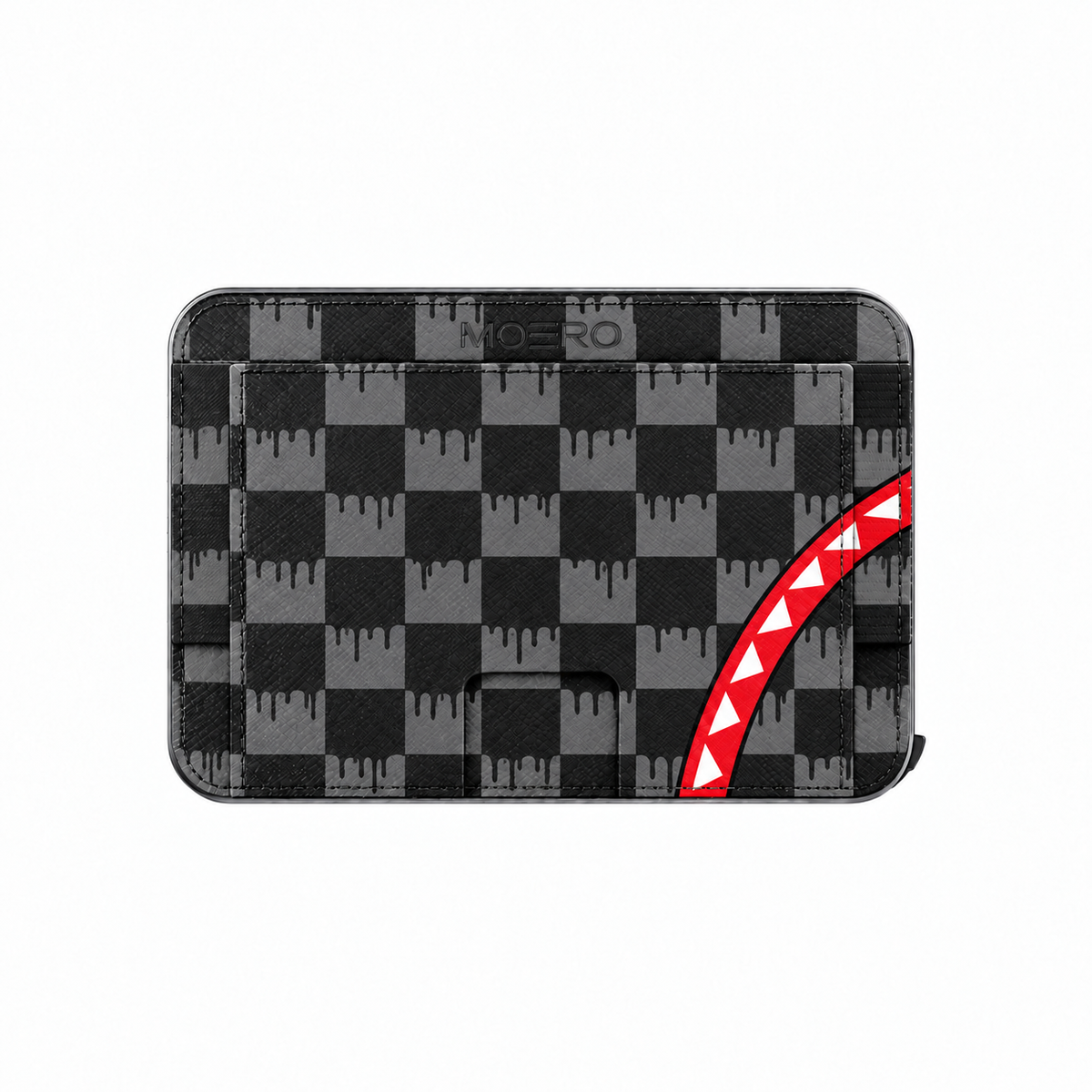 Moero M2 Pro - Check Bite Drip - Underground art Limited Edition - MagSafe Wallet  – Portafoglio RFID in Alluminio e Vera Pelle Saffiano Antigraffio
