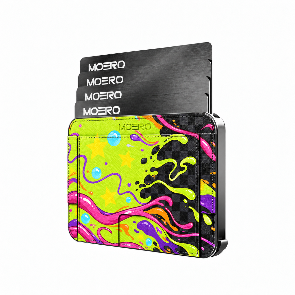 Moero M2 Pro - Neon Flow - Underground art Limited Edition - MagSafe Wallet  – Portafoglio RFID in Alluminio e Vera Pelle Saffiano Antigraffio