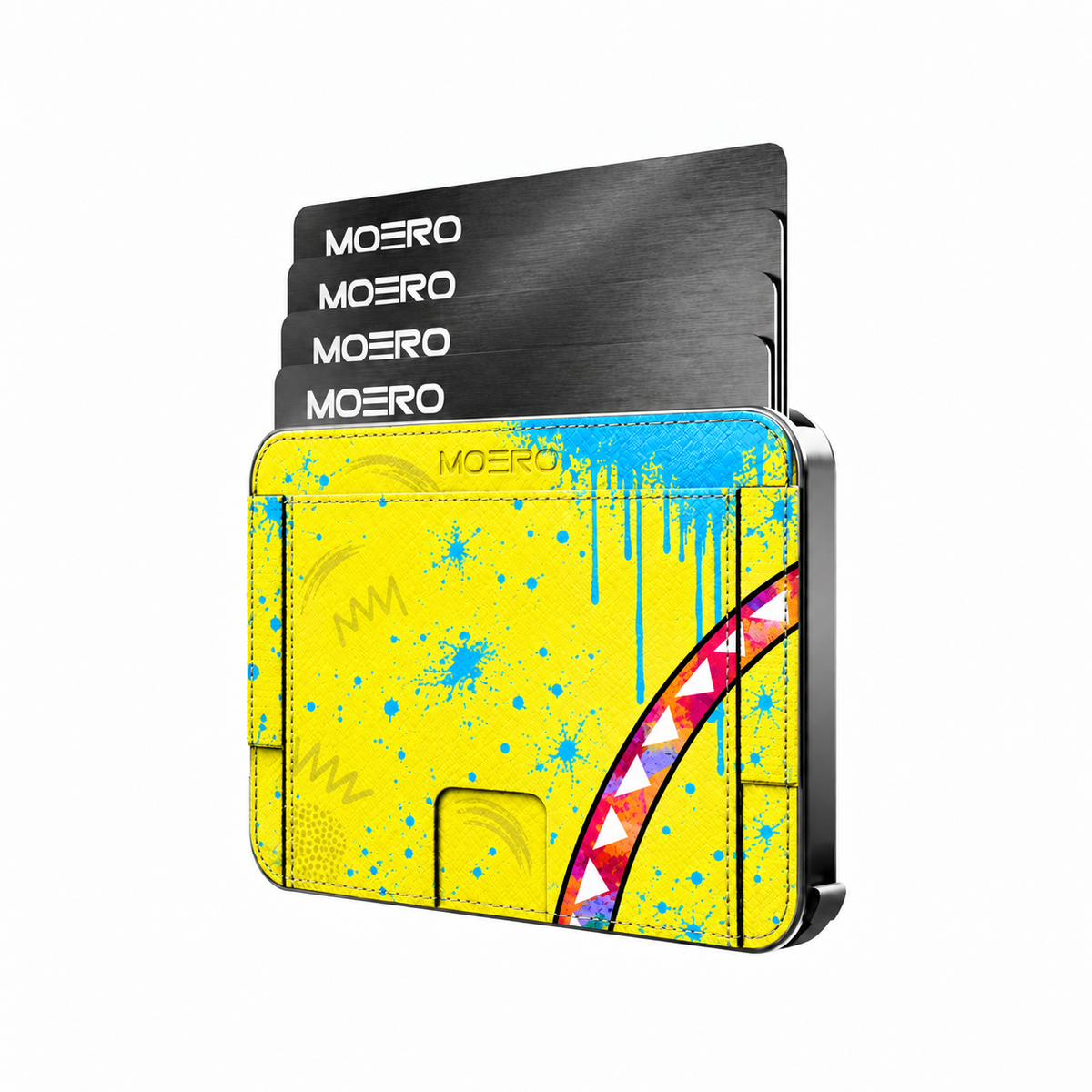Moero M2 Pro - Check Bite Pop - Underground art Limited Edition - MagSafe Wallet  – Portafoglio RFID in Alluminio e Vera Pelle Saffiano Antigraffio