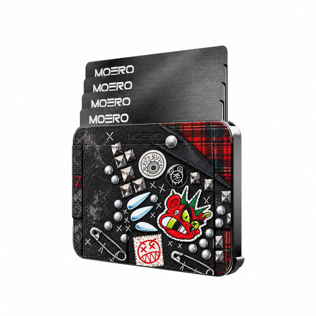 Moero M2 Pro - Punk Rebel - Underground art Limited Edition - MagSafe Wallet  – Portafoglio RFID in Alluminio e Vera Pelle Saffiano Antigraffio
