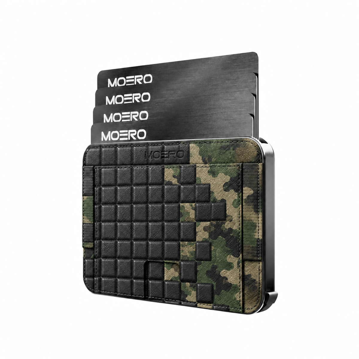Moero M2 Pro - Camo Blocks - Underground art Limited Edition - MagSafe Wallet  – Portafoglio RFID in Alluminio e Vera Pelle Saffiano Antigraffio