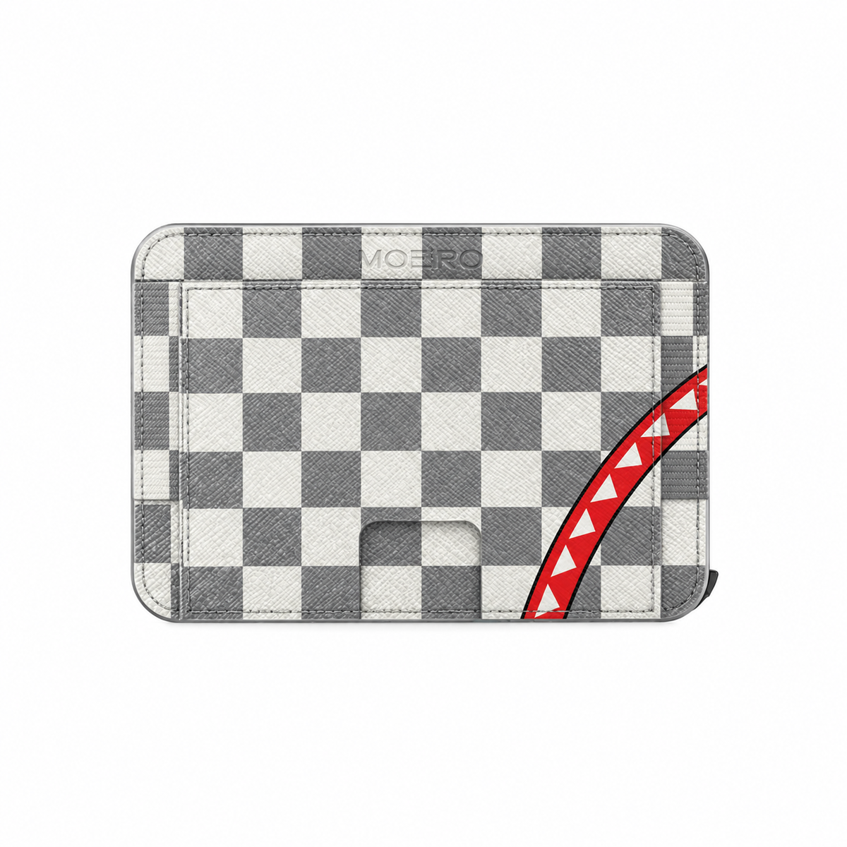 Moero M2 Pro - Check Bite Grey - Limited Edition - MagSafe Wallet  – Portafoglio RFID in Alluminio e Vera Pelle Saffiano Antigraffio