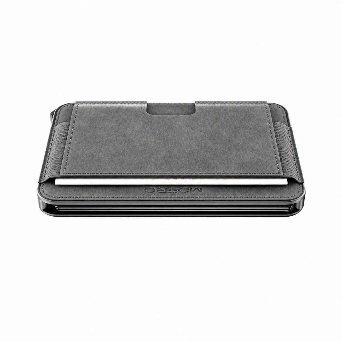 Moero M2 Pro SUPERIOR Grey MagSafe Wallet  – Portafoglio RFID in Alluminio e microfibra scamosciata